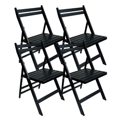 Pack 4 Sillas Plegables De Madera De Bambú 42.5x47.5x79cm O91_0