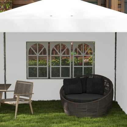 Outsunny Carpa Plegable 6x3 M Con Paredes Laterales Altura Ajustable Blanco_3