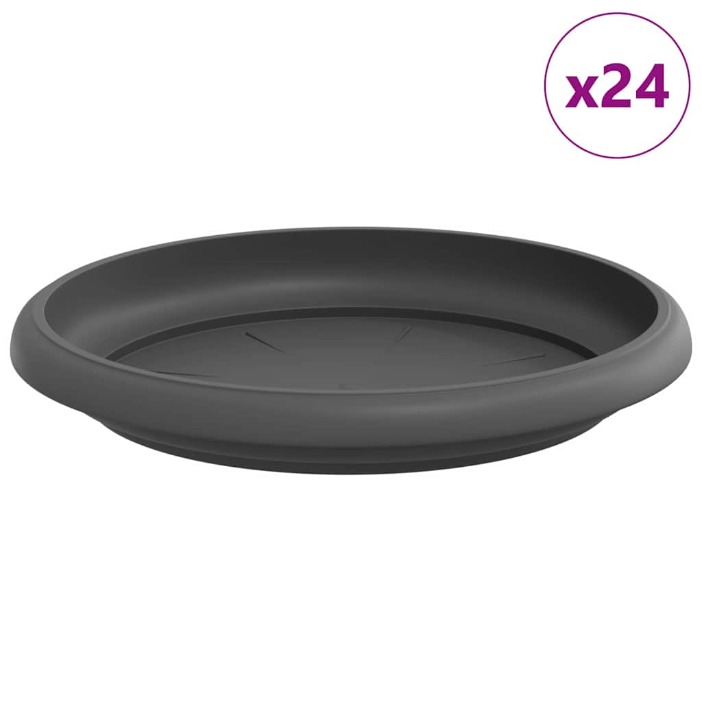 Bandeja Redonda Para Flores 24 Uds. Negro Ø 14 X 2 Cm Plástico_0