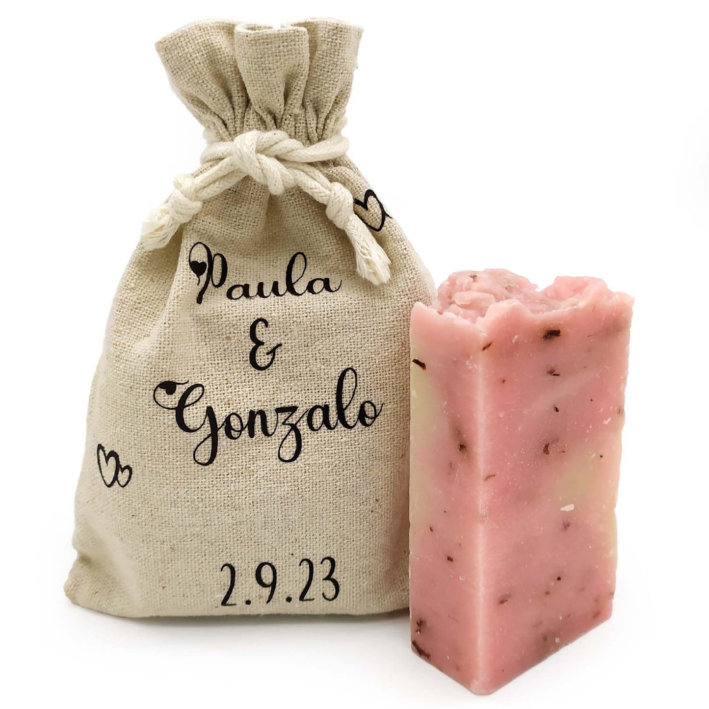 Jabón Natural Aloe Vera Y Rosa Mosqueta 90g En Bolsa Regalo De Yute - Piel Seca, Madura O Con Manchas - Hidratante_5