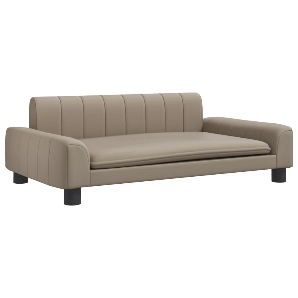 Cama Para Perros De Cuero Sintético Color Capuchino 90x53x30 Cm / Vetonek_5