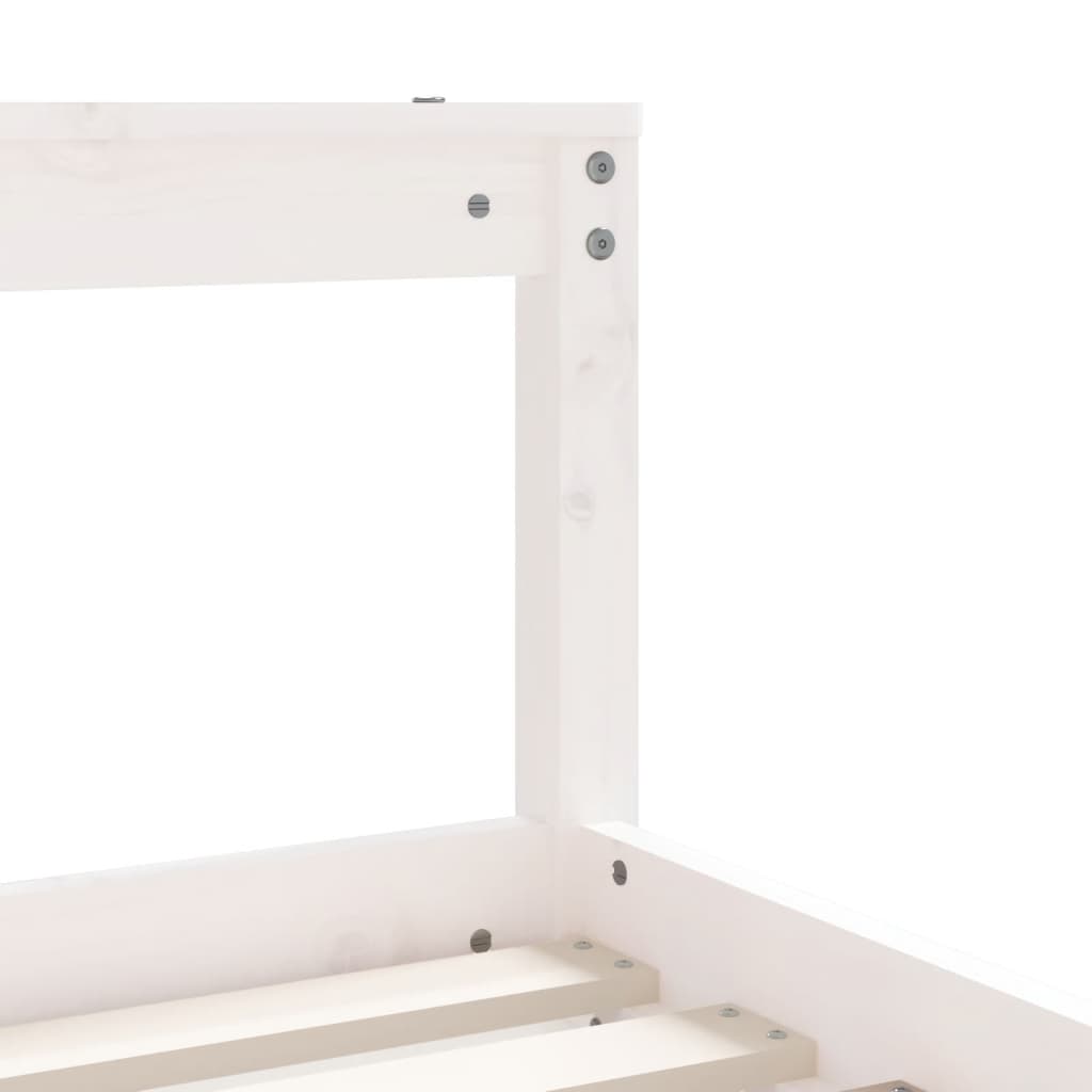 Estructura De Cama Para Niños Madera De Pino Blanco 70x140 Cm / Vetonek_2