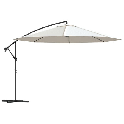 Vidaxl Sombrilla Voladiza 3,5 M Blanco Arena_0