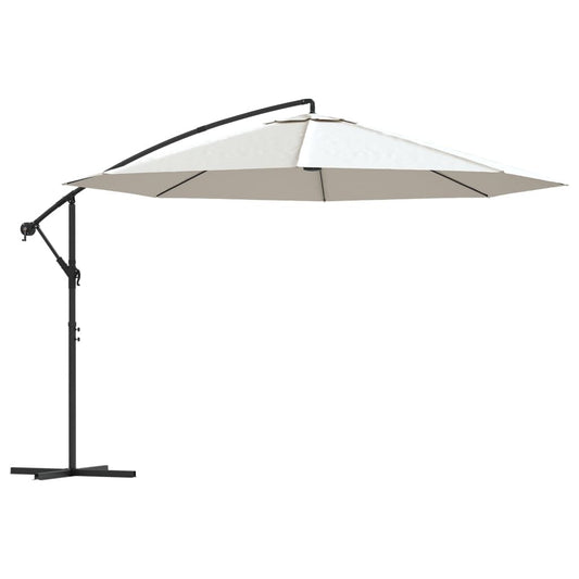 Vidaxl Sombrilla Voladiza 3,5 M Blanco Arena_0