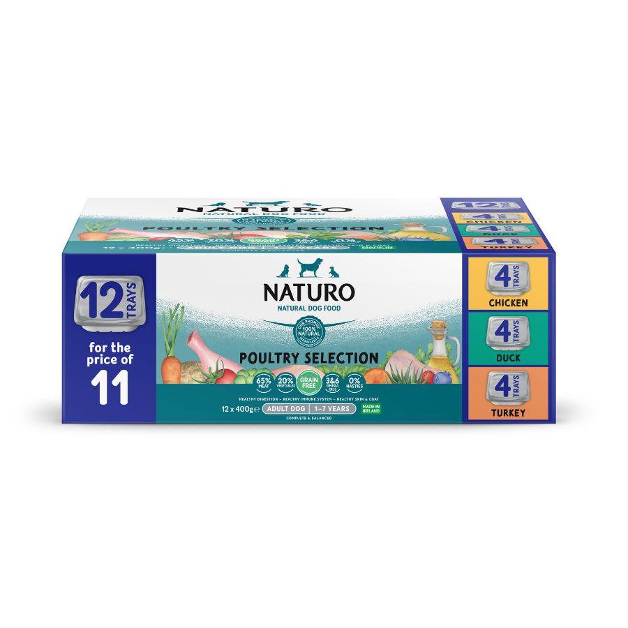 Naturo Comida Humeda Perro Grain Y Gluten Free Multipack 400g X 12 Tarrinas_0