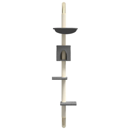 Vidaxl Árbol Rascador Para Gatos De Pared Gris Oscuro 187 Cm_3