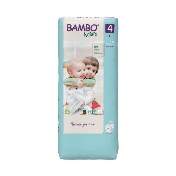 Fralda T4 maxi (7-14Kg) Bambo Nature 48 unidades