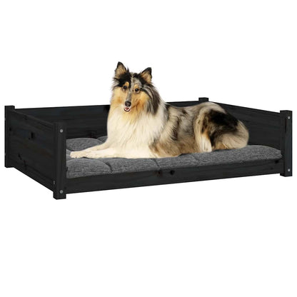 Vidaxl Cama Para Perros Madera Maciza De Pino Negro 95,5x65,5x28 Cm_3