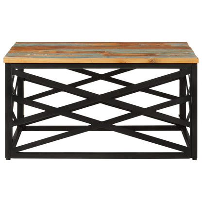 Mesa De Centro De Madera Maciza Reciclada 68x68x35 Cm_0