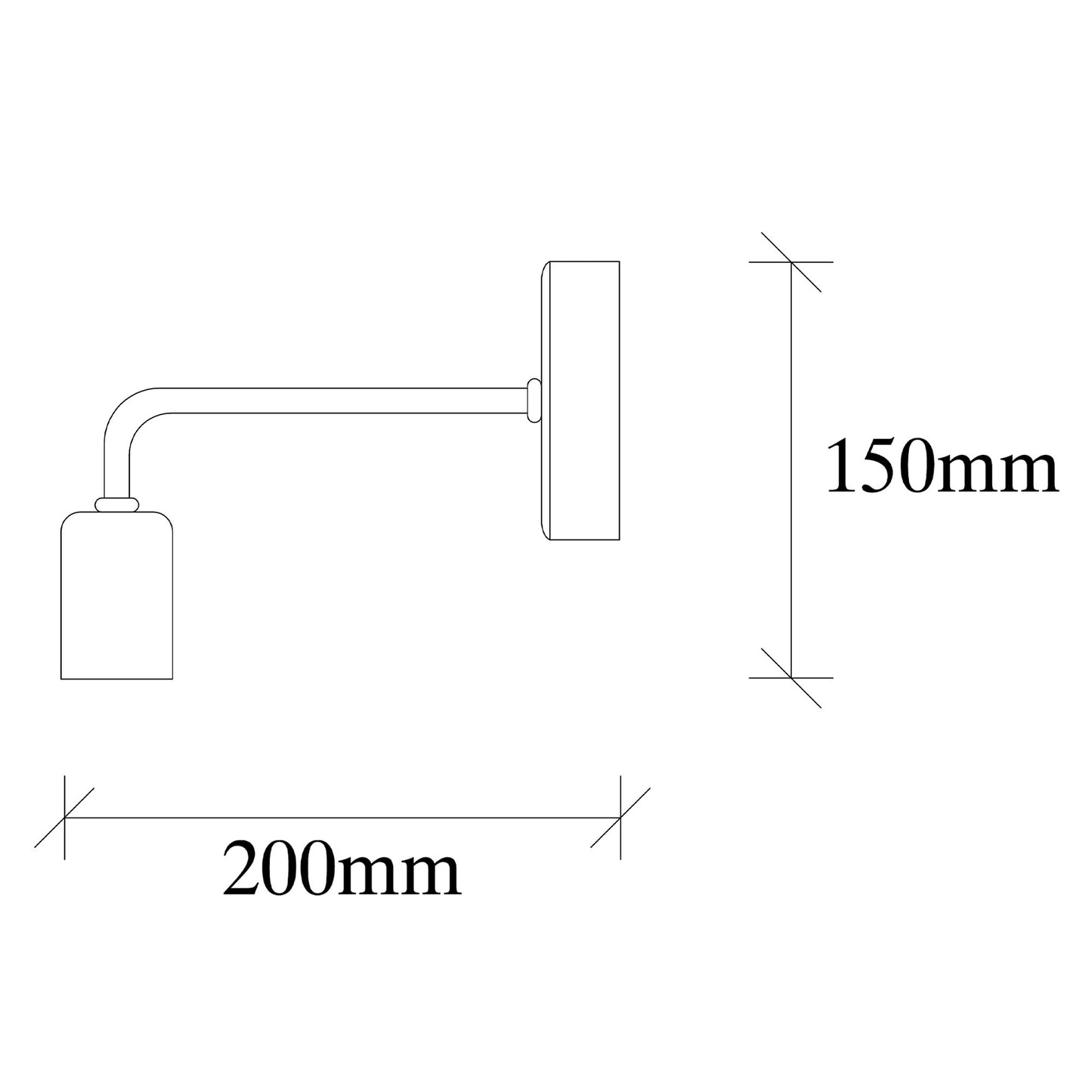 Aplique De Pared, Hierro , Negro, 8x20x15, Casquillo E 27 Max 40 W_1