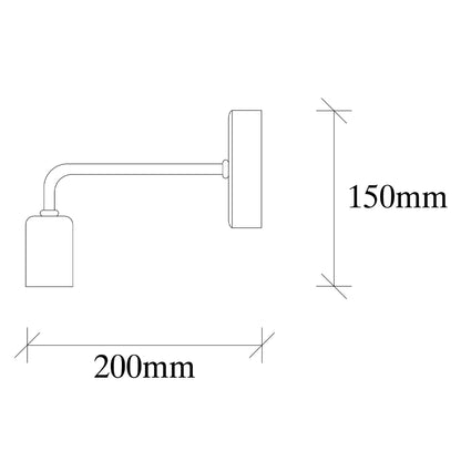 Aplique De Pared, Hierro , Negro, 8x20x15, Casquillo E 27 Max 40 W_1