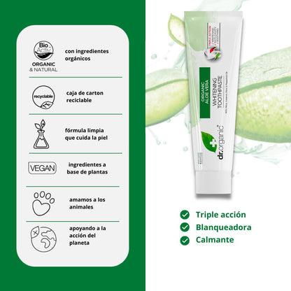 Pasta de dentes com Aloé Vera Dr. Organic 100 ml