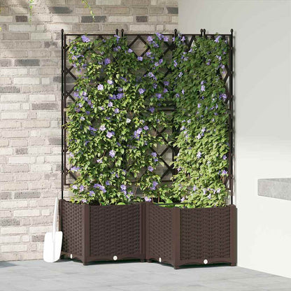 Macetero De Jardín 3 Uds. Marrón 80 X 80 X 143 Cm Pp_1