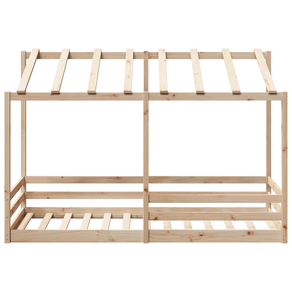 Cama Infantil Con Techo Madera Maciza Pino 100x200 Cm_3