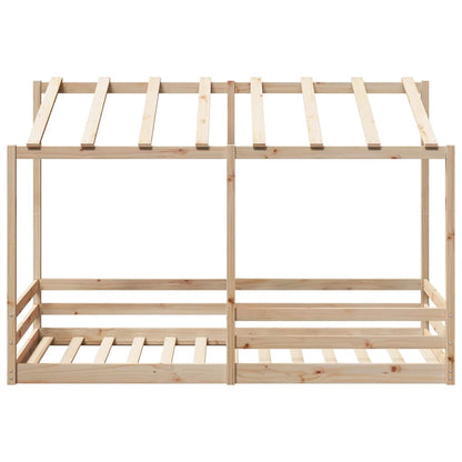 Cama Infantil Con Techo Madera Maciza Pino 100x200 Cm_3