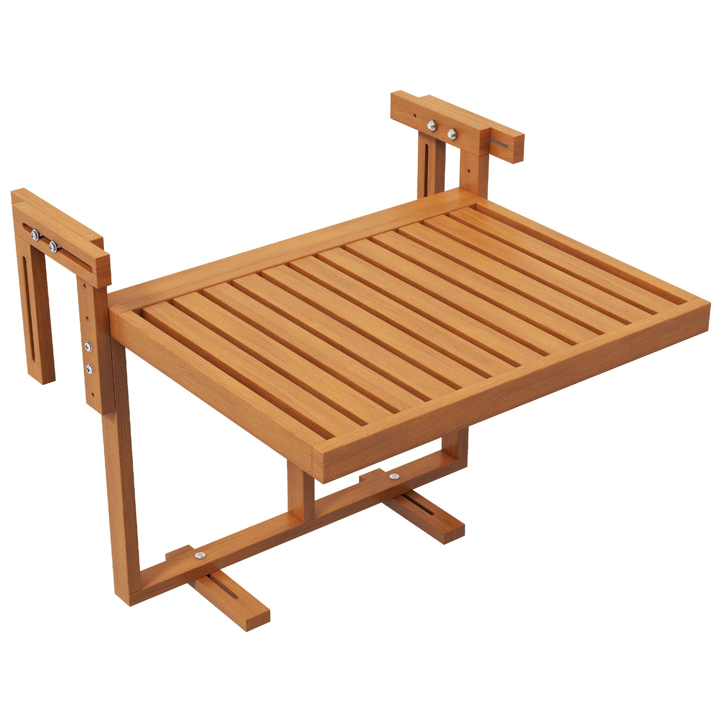 Outsunny Mesa Colgante De Balcón Plegable De Madera 68x65x40,5-55 Cm Natural_0