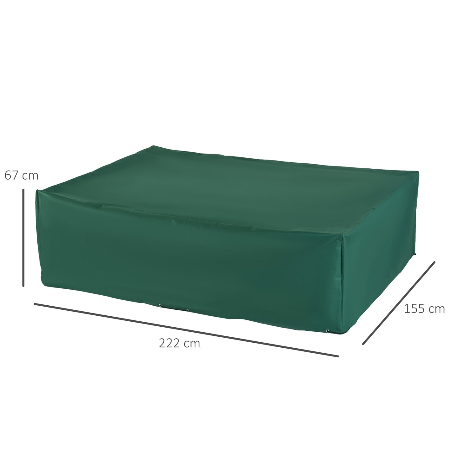 Outsunny Funda Para Muebles De Jardín Exterior Impermeable 222x155x67 Cm Verde_2