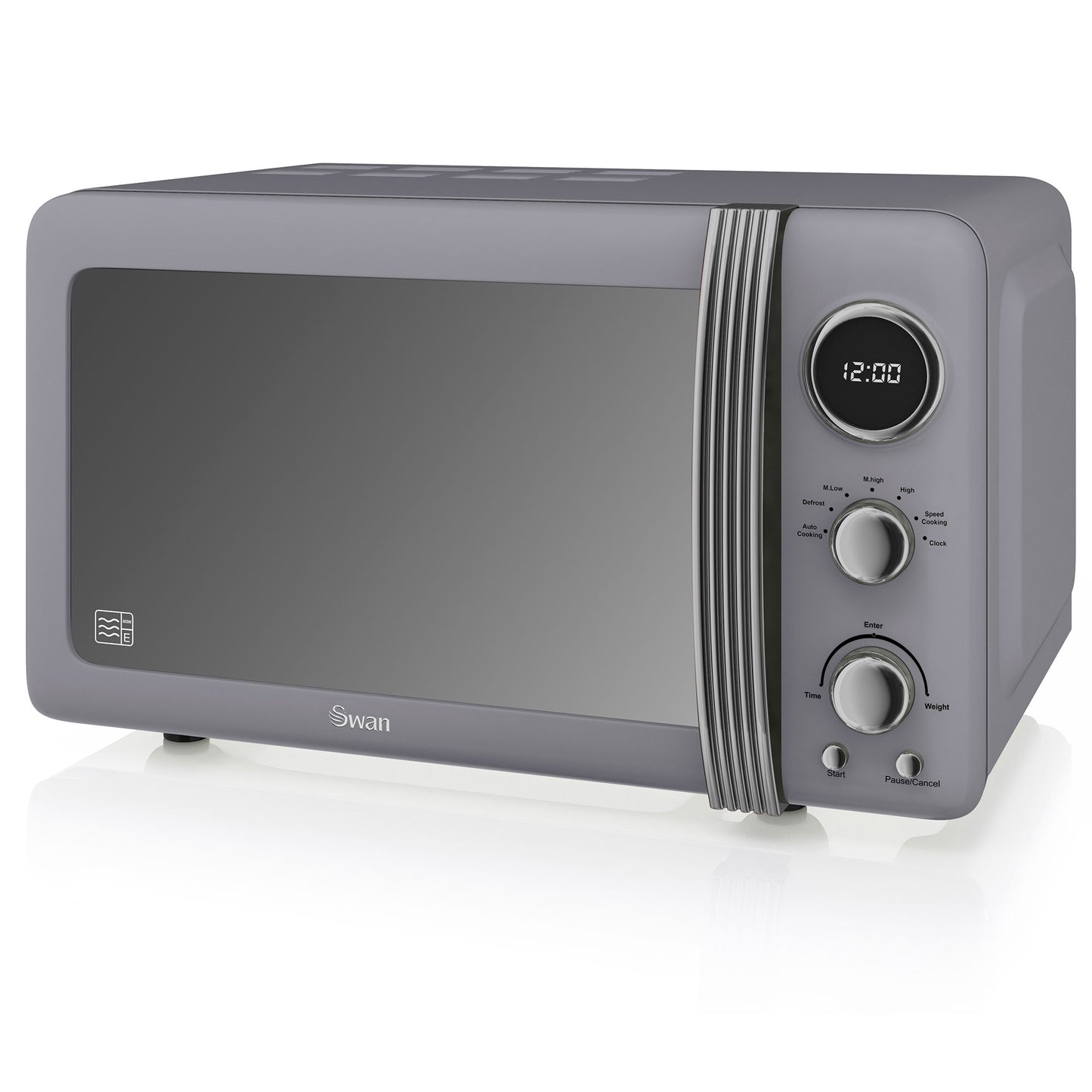 Swan Retro Microondas Digital 20l, 5 Niveles De Potencia, Función Descongelación Temporizador 60 Min, Sm22030grneu, Gris_0