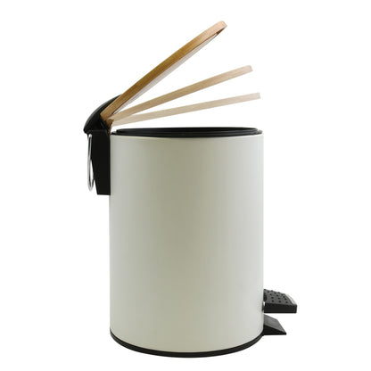Cubo Con Pedal Con Inserto Spirella adonis 5 Litros De Acero En Color Blanco 25,5 X 20,5 Cm_4