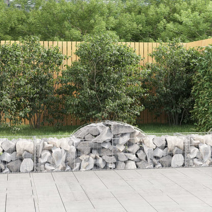 Cestas De Gaviones 13 Uds Forma De Arco Hierro 200x50x40/60 Cm_1