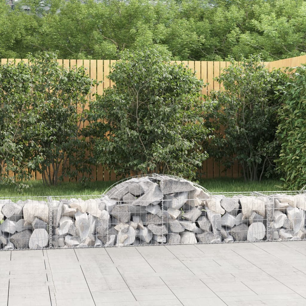 Cestas Gaviones 15 Uds Forma De Arco Hierro 200x50x40/60 Cm_1