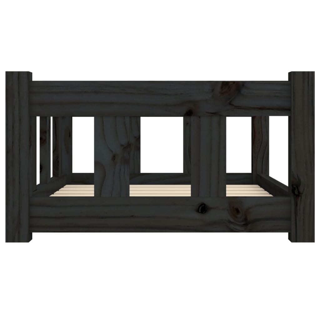 Cama Para Perros Madera Maciza De Pino Negro 65,5x50,5x28 Cm / Vetonek_2
