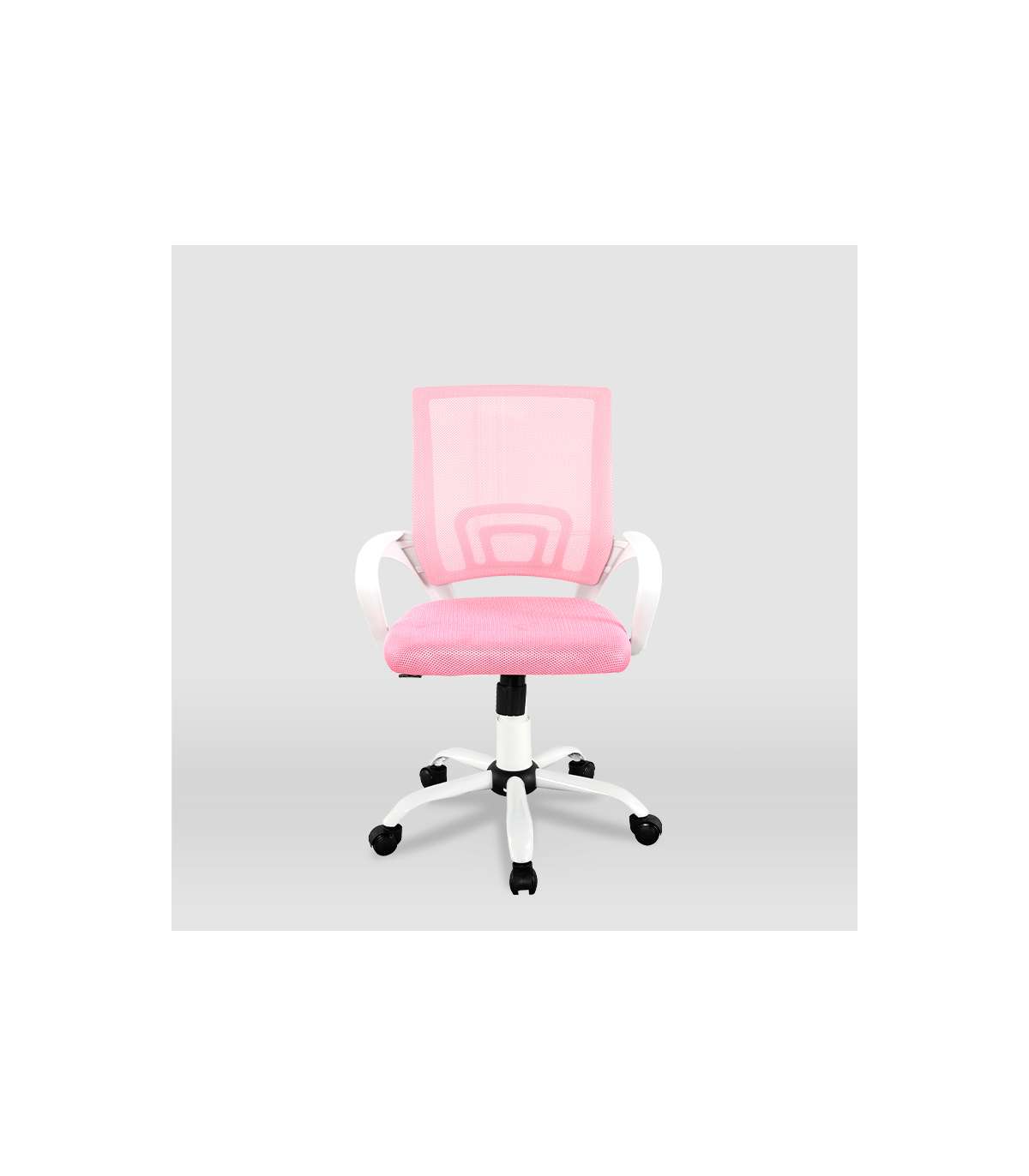 Silla De Estudio Juvenil Martina En Rosa Y Blanco. Alto: 88-98, Ancho: 57, Fondo: 53.5._0