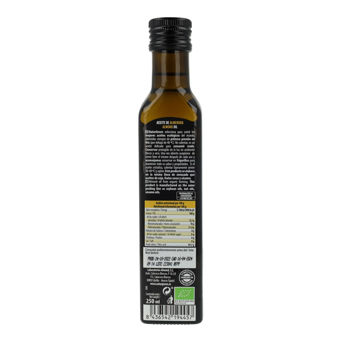 Óleo de Amêndoa Biológico NaturGreen 250 ml