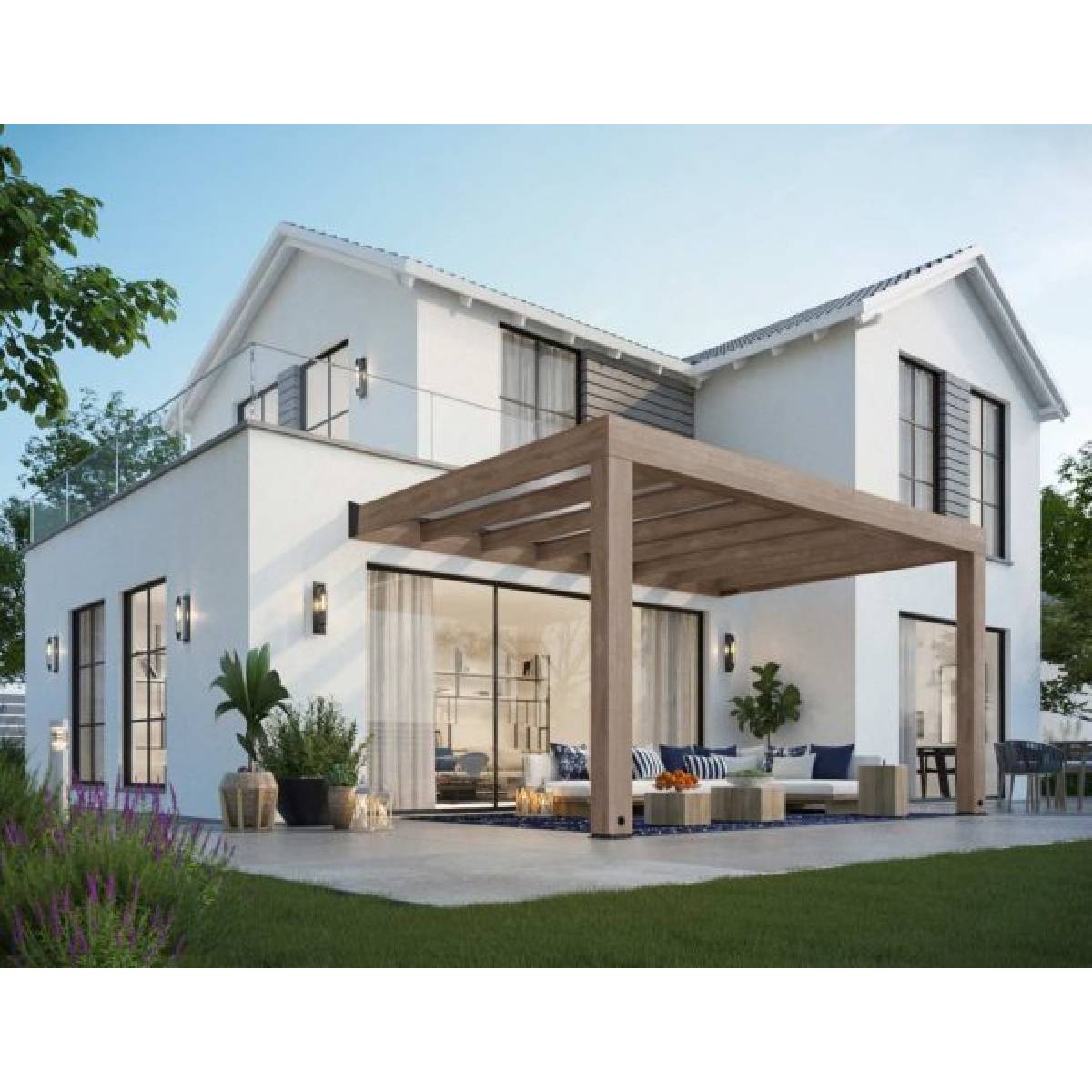 Pérgula anexa em madeira de cedro de Helsínquia 300x470 cm Canopia