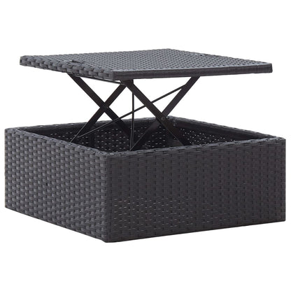 Vidaxl Tumbona Cama Jardín Techo Ratán Sintético Negro_5