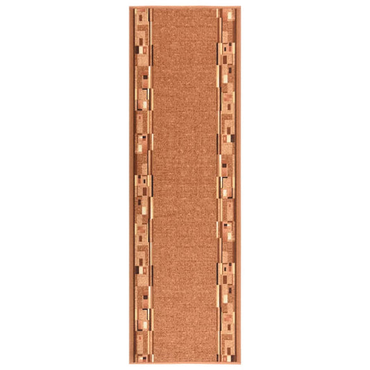 Vidaxl Alfombra De Pasillo Antideslizante Marrón 67x250 Cm_0