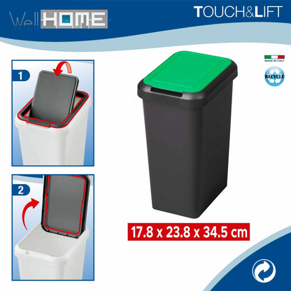 Set 2 Papeleras touch & Lift De 9l Verde_1