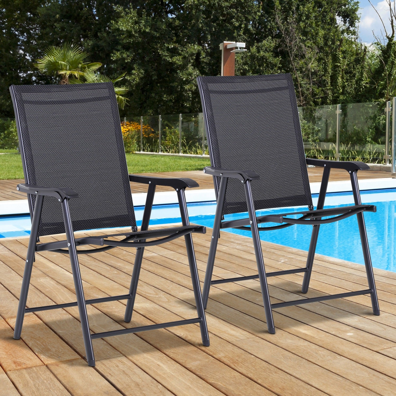 Outsunny Conjunto De 2 Sillas Plegables Con Reposabrazos Para Jardín O Terraza_1