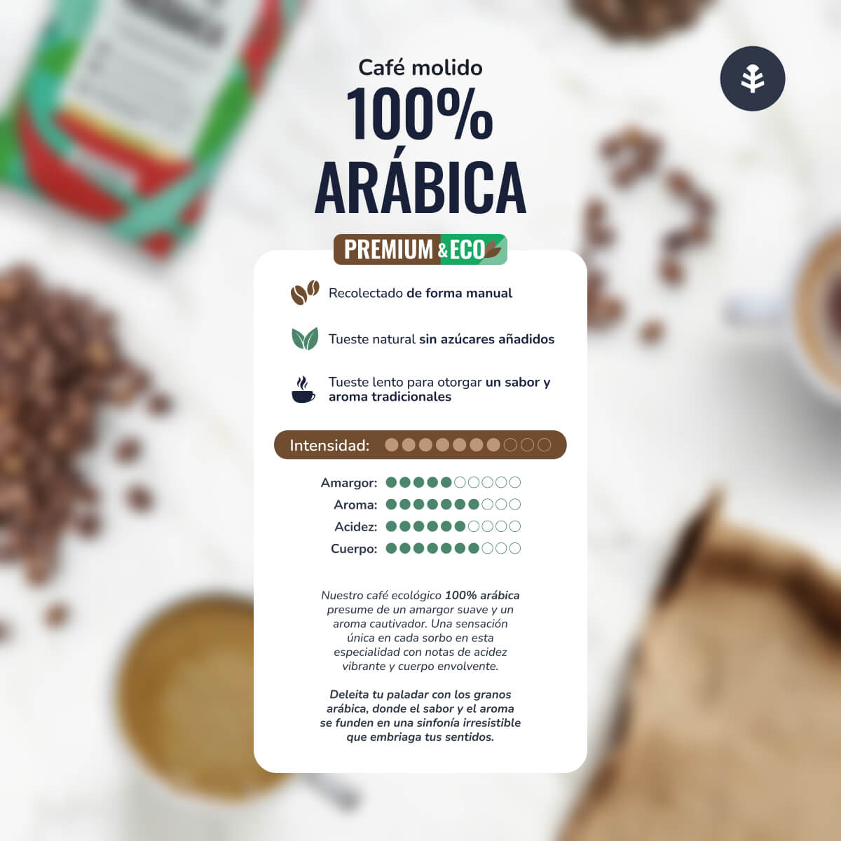 Café moído Eco 100% Arábica Planeta Huerto 250 g