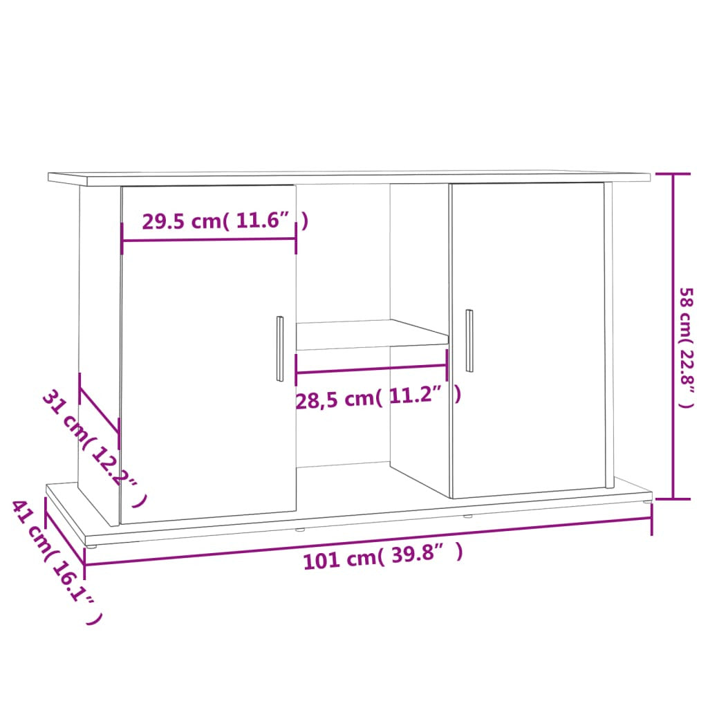 Vidaxl Soporte De Acuario Madera Ingeniería Blanco Brillo 101x41x58 Cm_2