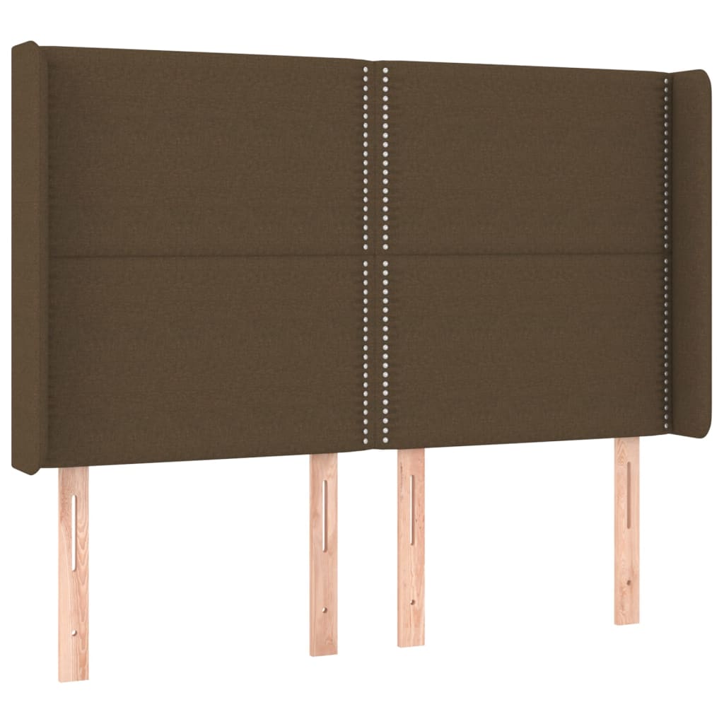 Cama Box Spring Colchón Luces Led Tela Marrón Oscuro 140x190 Cm / Vetonek_2