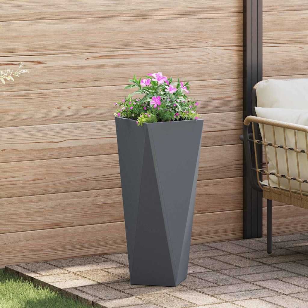 Jardinera 2 Uds. Antracita 30 X 30 X 75 Cm Acero_3