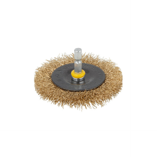 Escova de disco em latão Wolfcraft para brocas, haste sextavada de 1/4" (6,35 mm)