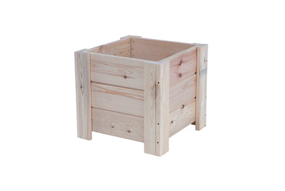Macetero Elche Cuadrado De Madera Natural De 40 X 40 X 36 Cm 30l Para Interior, Incluye Bolsa Geotextil_0