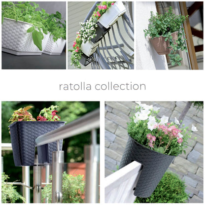 Maceta Ratolla Square 6l., Dimensiones (mm) 220x220x189, Color Antracita