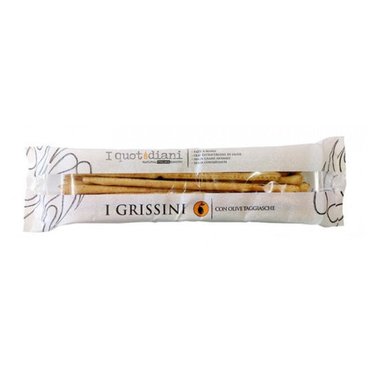 Grissini. Pãozinhos em azeite virgem extra com azeitonas il quotidiani 200g
