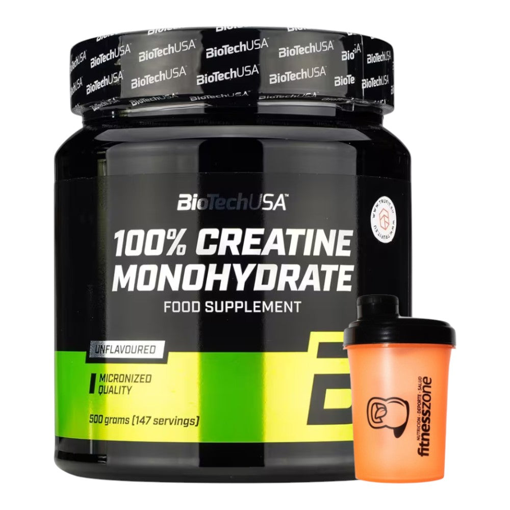 100% Creatine Monohydrate 500 Gr + ¡shaker Fitnesszone De Regalo!_0