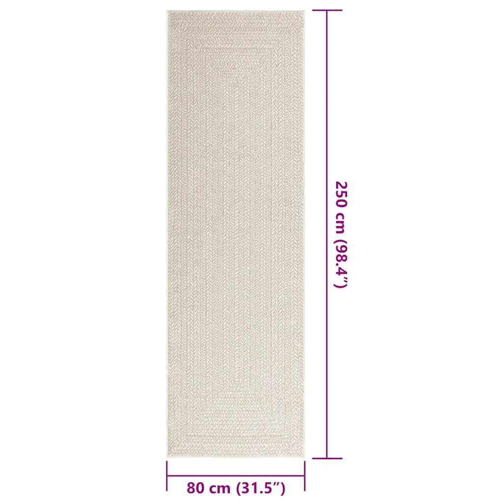 Vidaxl Alfombra Zizur Apariencia Yute Interior Exterior Crema 80x250cm_2