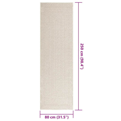 Vidaxl Alfombra Zizur Apariencia Yute Interior Exterior Crema 80x250cm_2