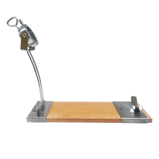 Well Home Jamonero Iberia Luxe Con Cabezal Giratorio, Base De Madera Y Acabados En Acero Inoxidable_0