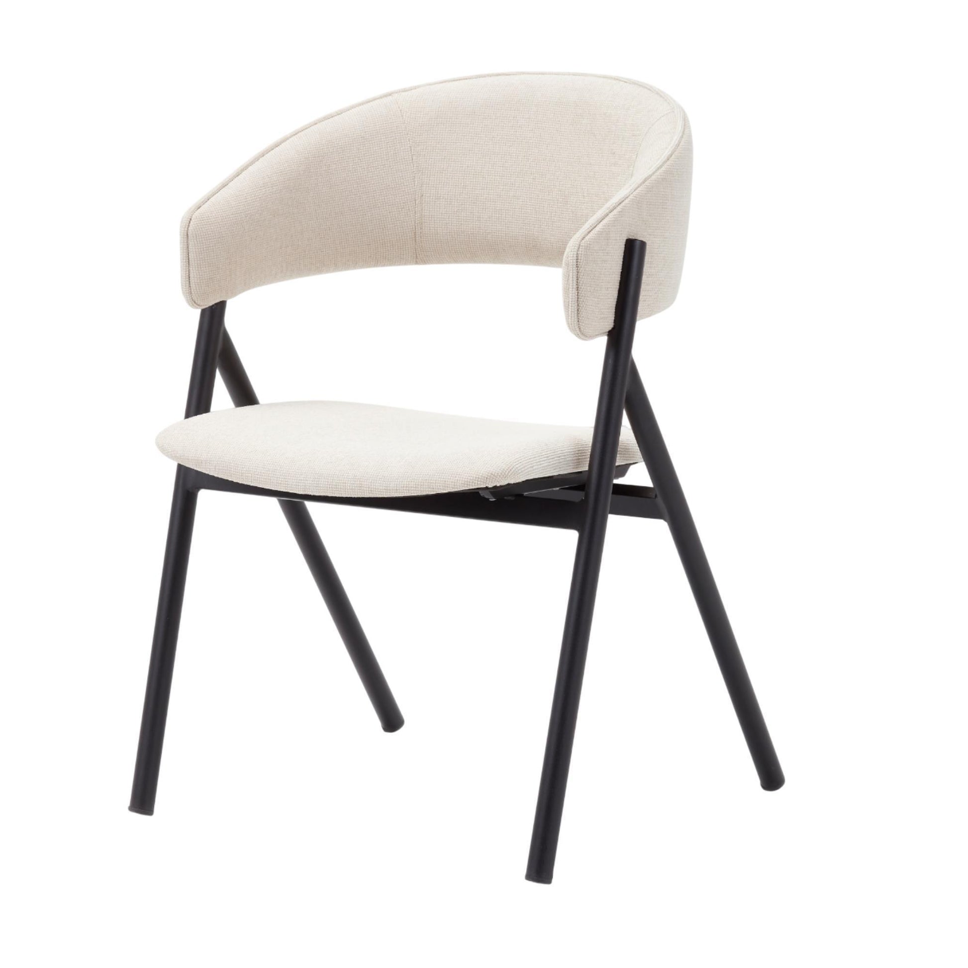 Silla Angie Negra Y Crudo - Diseño Contemporáneo 58x56x74cm - Well Home_0