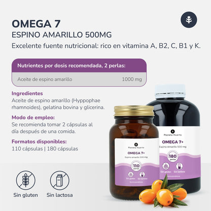Pack 3xÓmega 7 Espinheiro Marítimo Planeta Huerto 180 Pérolas