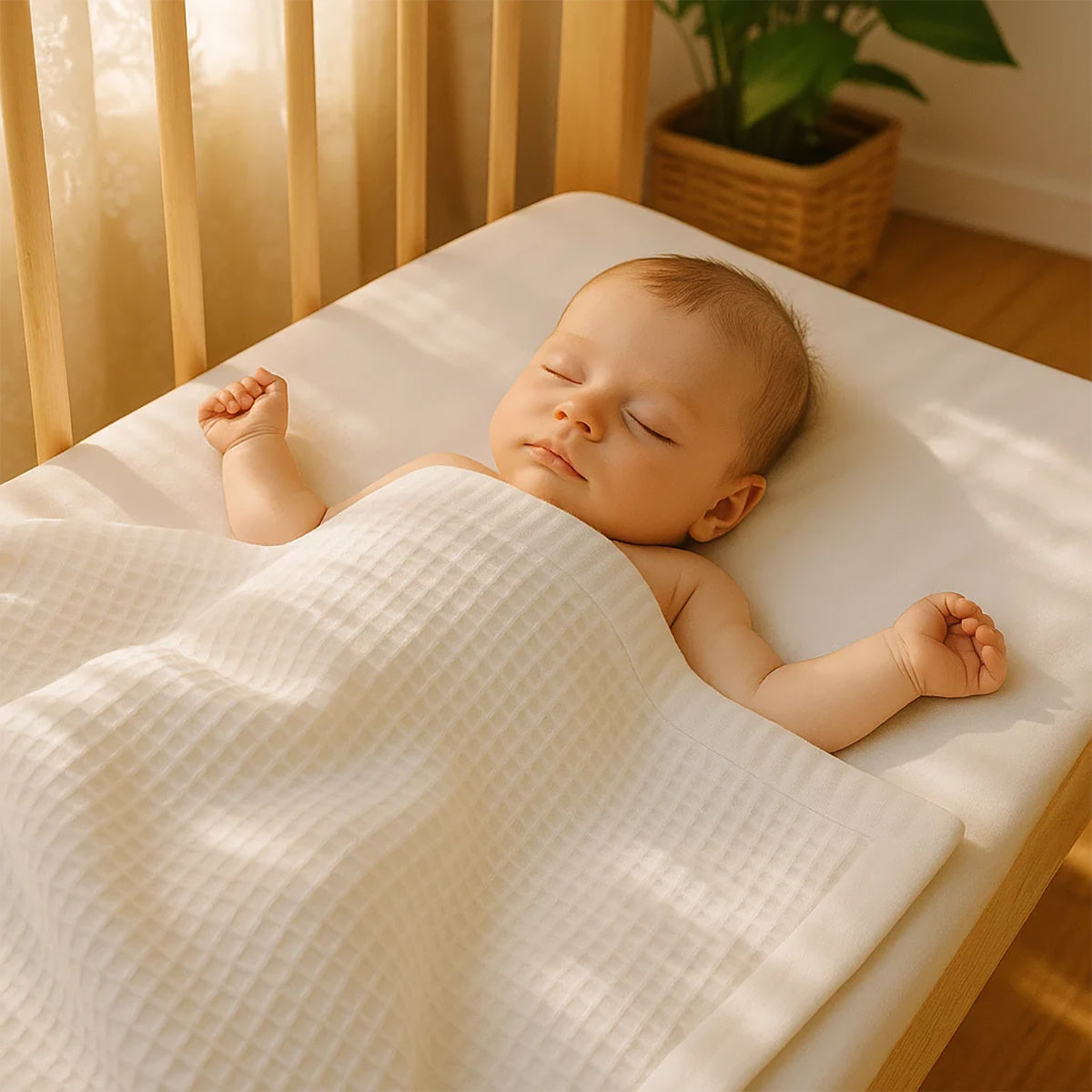 Manta De Nido De Abeja De Algodón Orgánico Aiko_4