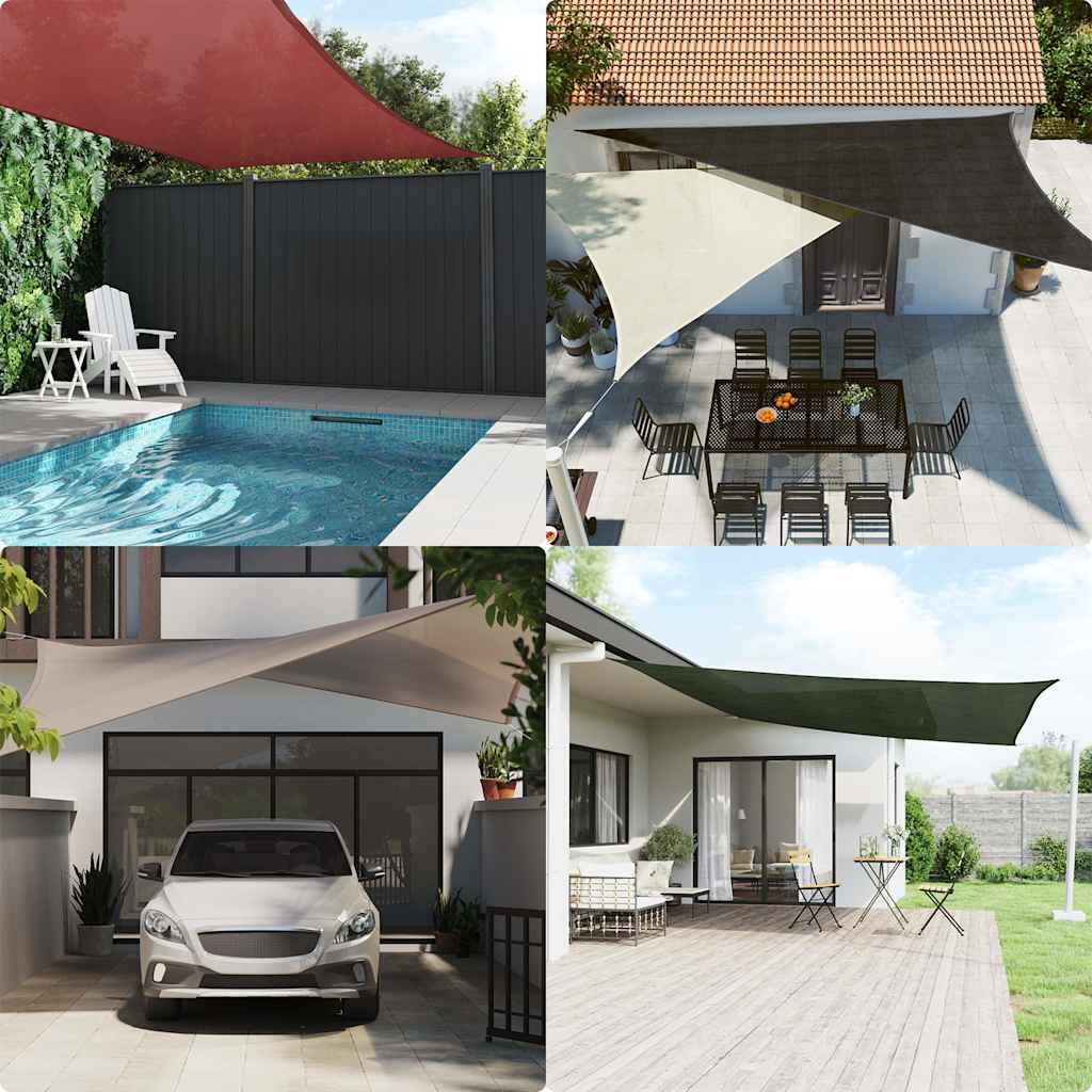 Toldo De Vela Triangular Hdpe Naranja 160 G/m² 6x6x6 M_1