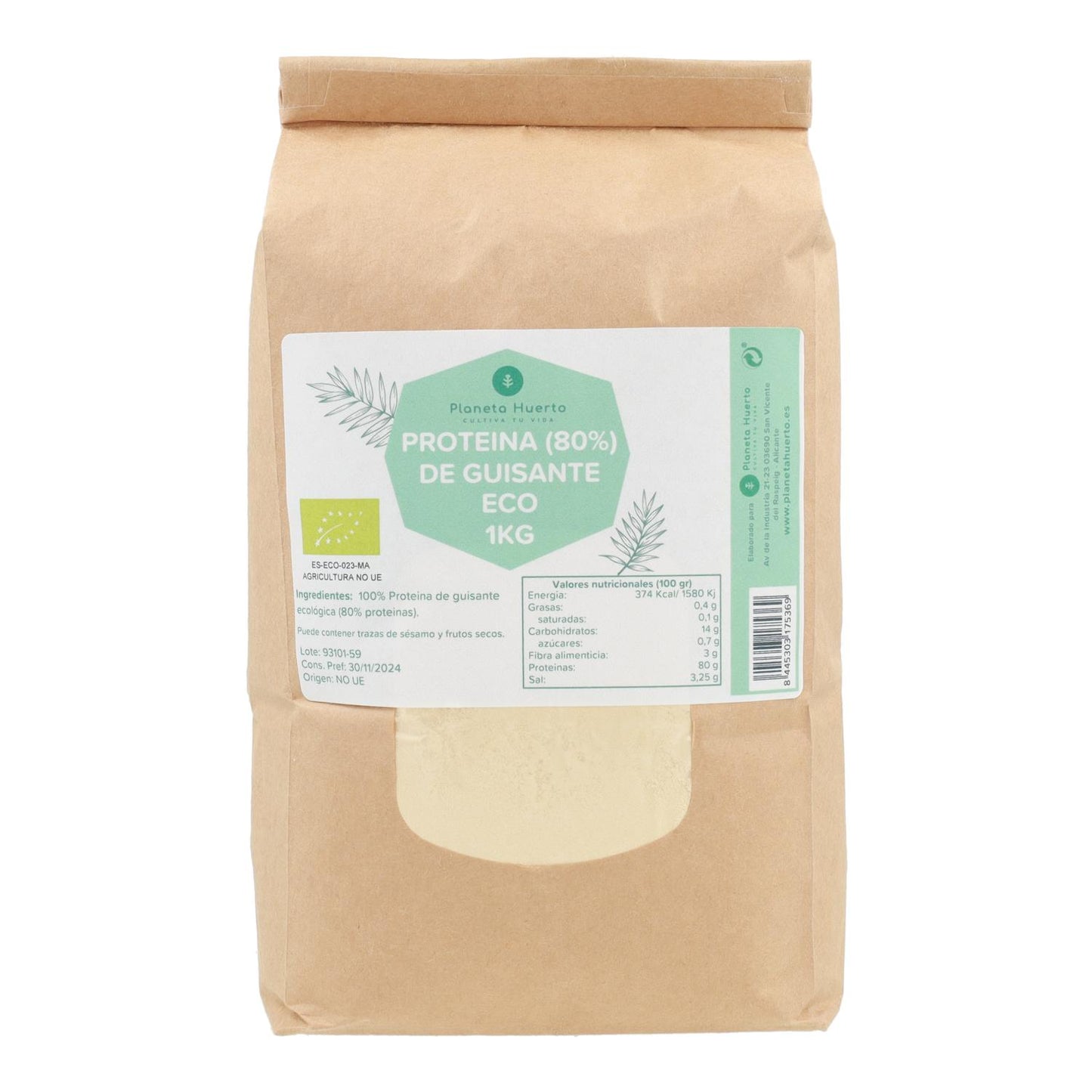 Proteína de Ervilha 80% ECO Planeta Huerto 1 kg